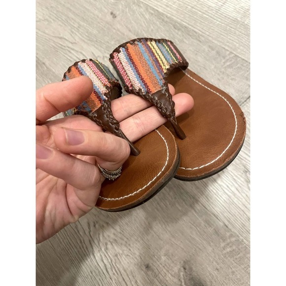 Anthropologie Franco Sarto Boho Serape Are Stripe Sandals size 6 - Picture 5 of 8